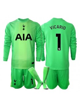 Billige Tottenham Hotspur Guglielmo Vicario #1 Keeper Hjemmedraktsett Barn 2025-26 Langermet (+ Korte bukser)